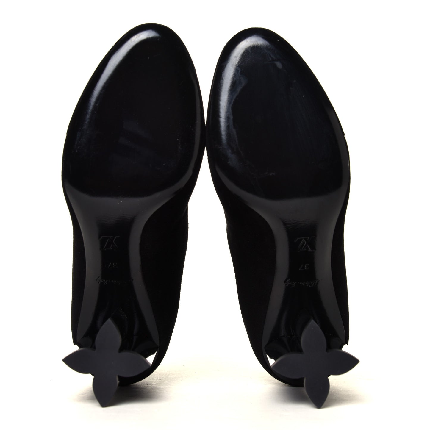 Suede Monogram Uniformes Cap Toe Chelsea 80mm Ankle Boots 37 Black