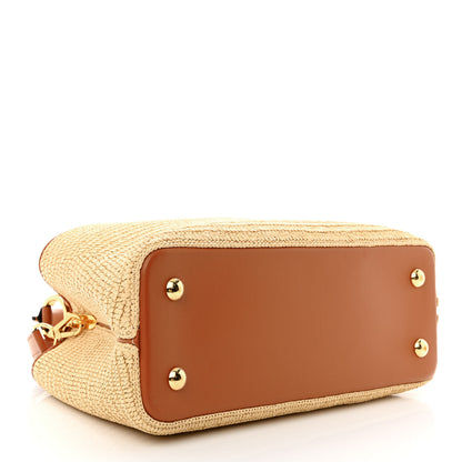 Louis Vuitton Raffia Capucines MM Caramel Ecru 4 of 9