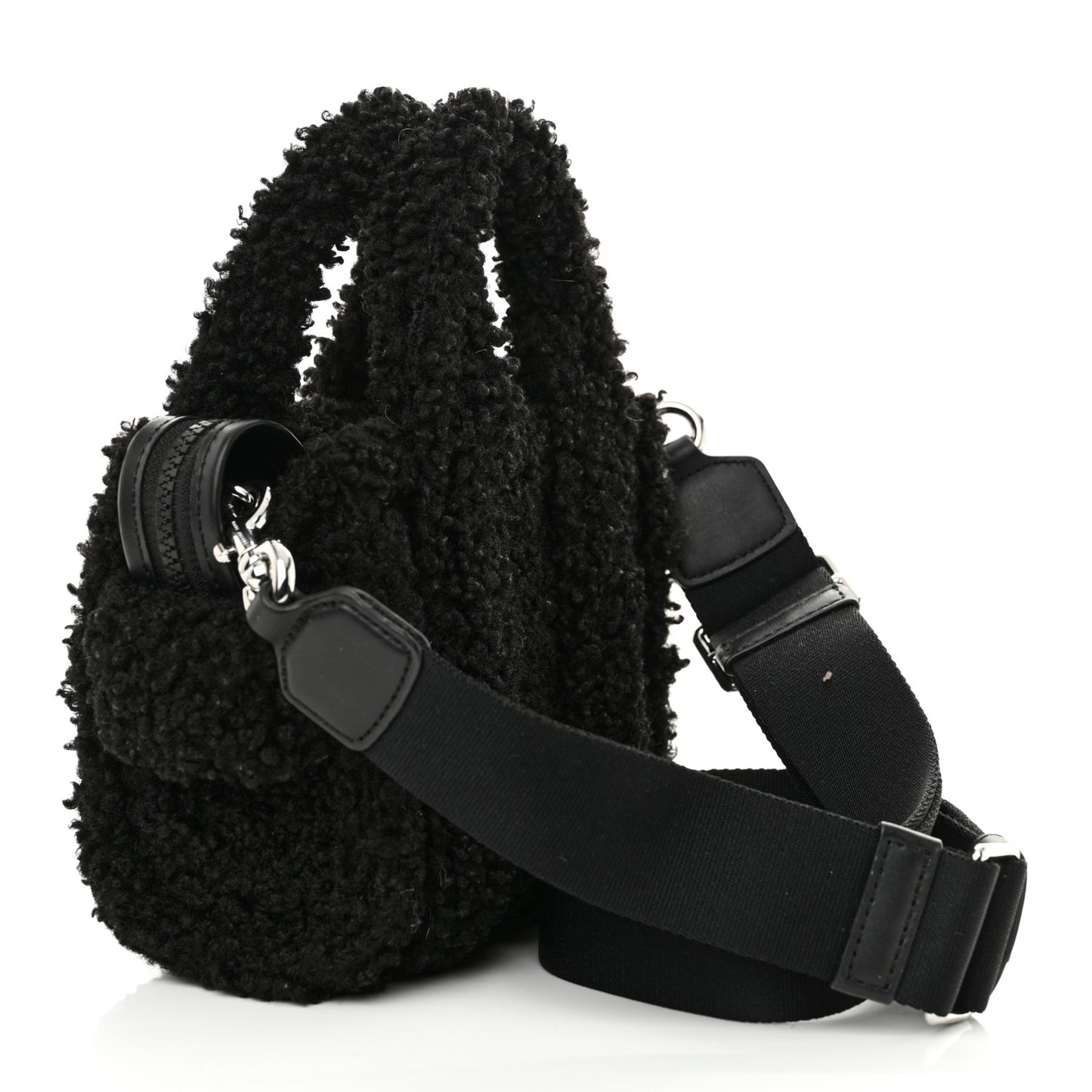 Polyester Cotton Mini The Teddy Traveler Tote Bag Black