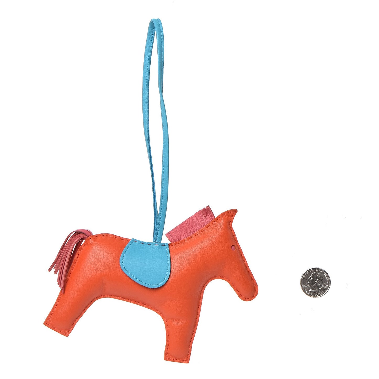 Milo Lambskin Grigri Rodeo Bag Charm MM Bleu De Malte Cornal