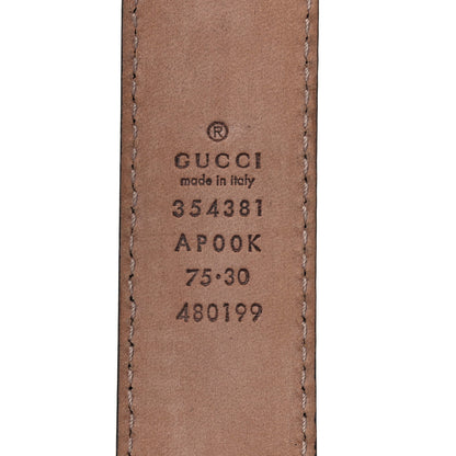 Gucci Calfskin Crystal Interlocking G Belt 75 30 Black 3 of 6