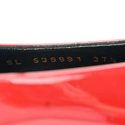 Saint Laurent Patent Calfskin Teddy High Vamp 105 Pumps 37.5 Red 8 of 9