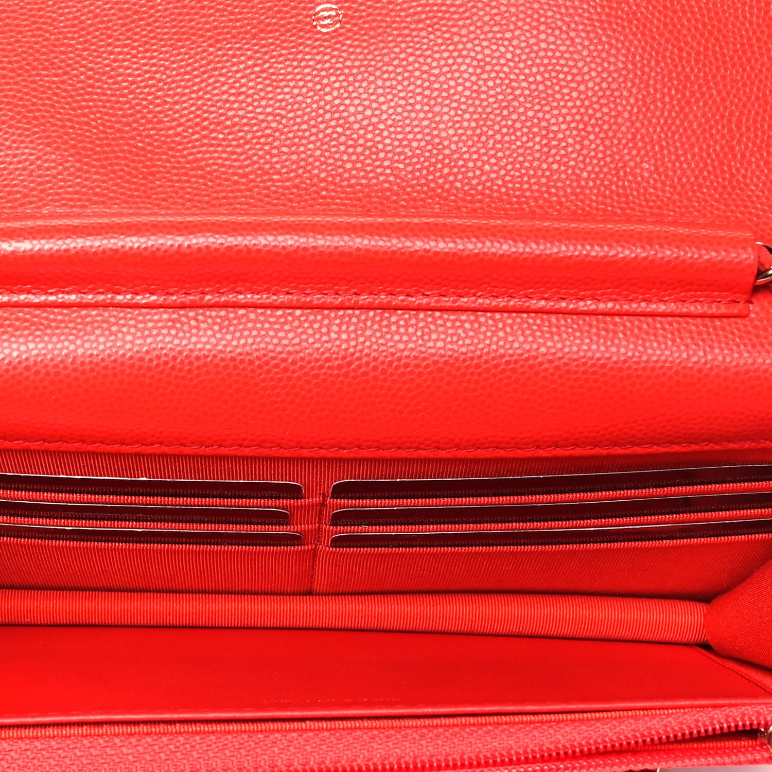 Chanel Caviar Quilted Wallet On Chain WOC Red 5 of 9