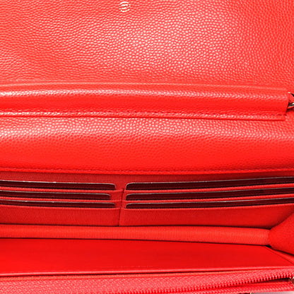 Chanel Caviar Quilted Wallet On Chain WOC Red 5 of 9
