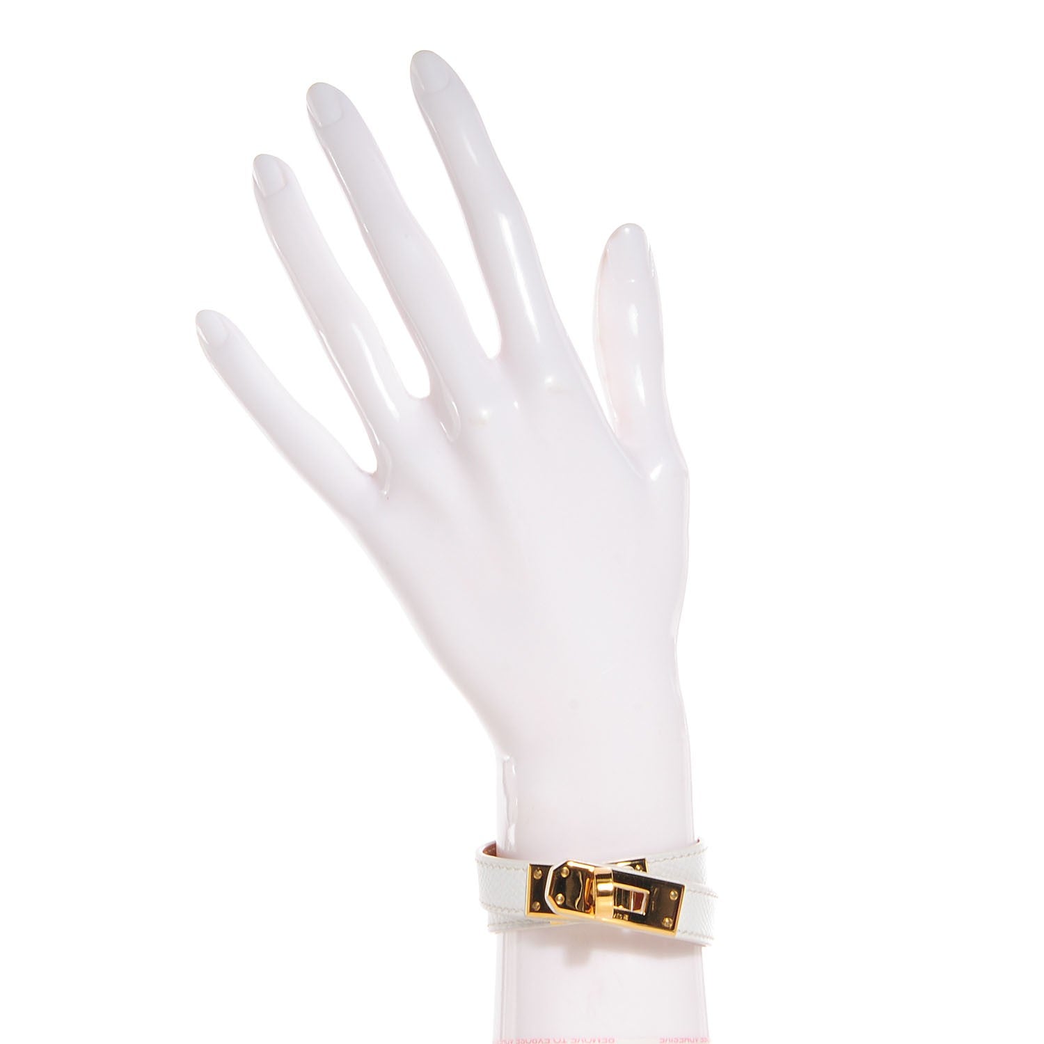 Hermes Epsom Kelly Double Tour Bracelet XS White 2 of 8