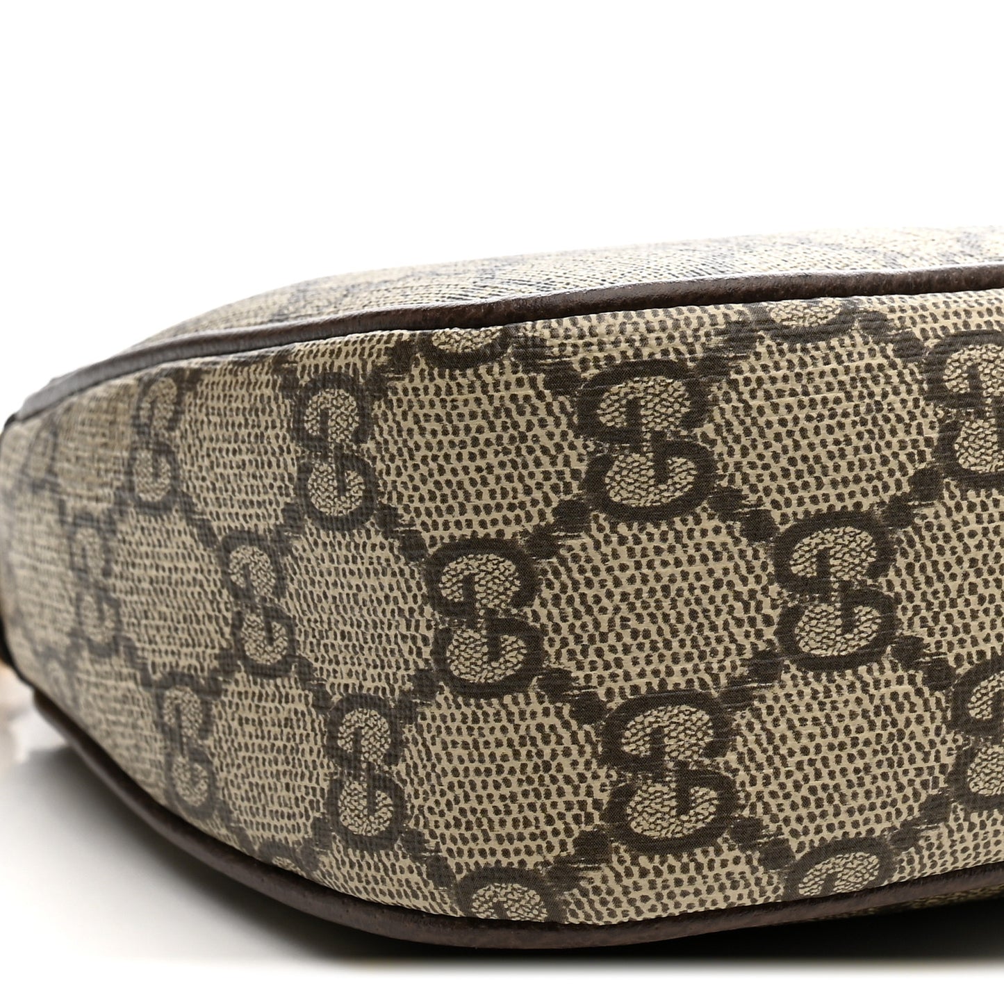 GG Supreme Monogram Textured Dollar Calfskin Web Small Ophidia GG Handbag Beige Ebony New Acero