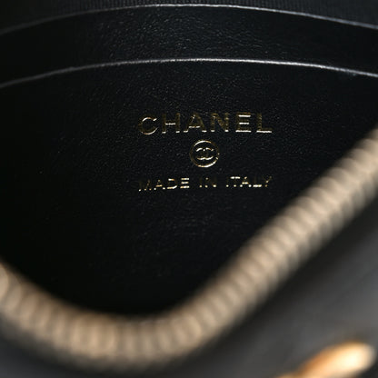 Chanel Shiny Crumbled Lambskin Quilted Round Small CC Hobo Black 6 of 10
