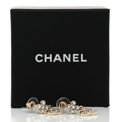 Chanel Crystal CC Cross Drop Earrings Gold 5 of 5