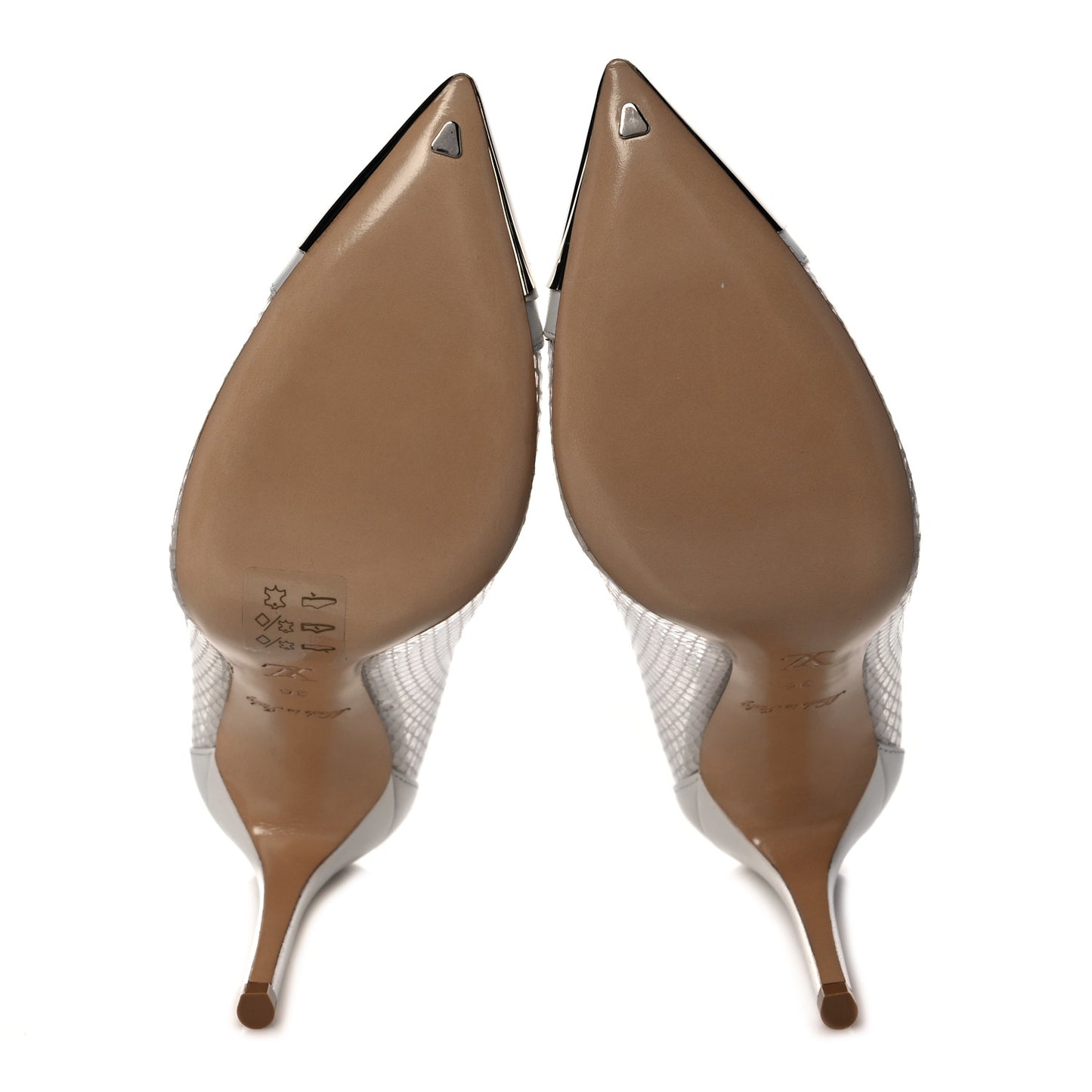 Calfskin Mesh PVC Urban Twist Pumps 36 White