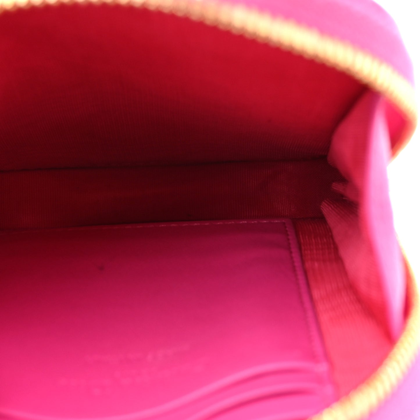 Lambskin Cannage Lady Dior Phone Holder Fuchsia