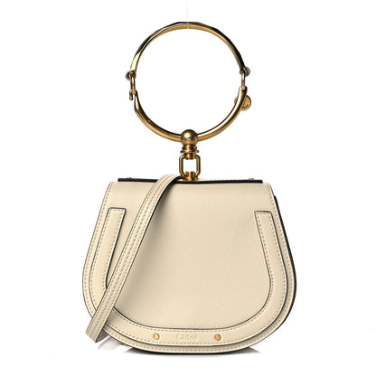 Chloe Calfskin Suede Small Nile Bracelet Bag Off White 1 of 11