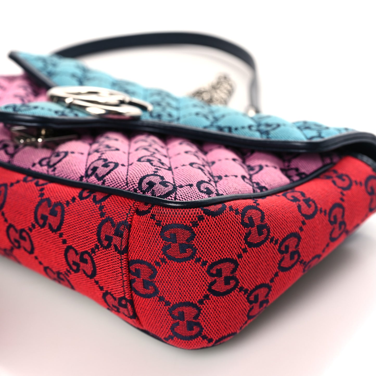 Monogram Multicolor Matelasse Diagonal Small GG Marmont Shoulder Bag Light Blue Pink Blue Green Red