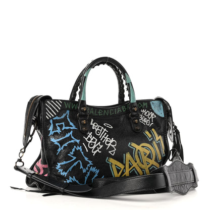 Balenciaga Agneau Graffiti All Over Classic Hardware S City Black Multicolor 3 of 10