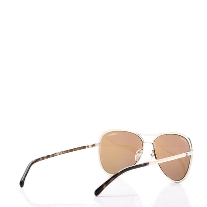 Chanel 18K Pilot Summer Sunglasses 4223 Gold 3 of 8