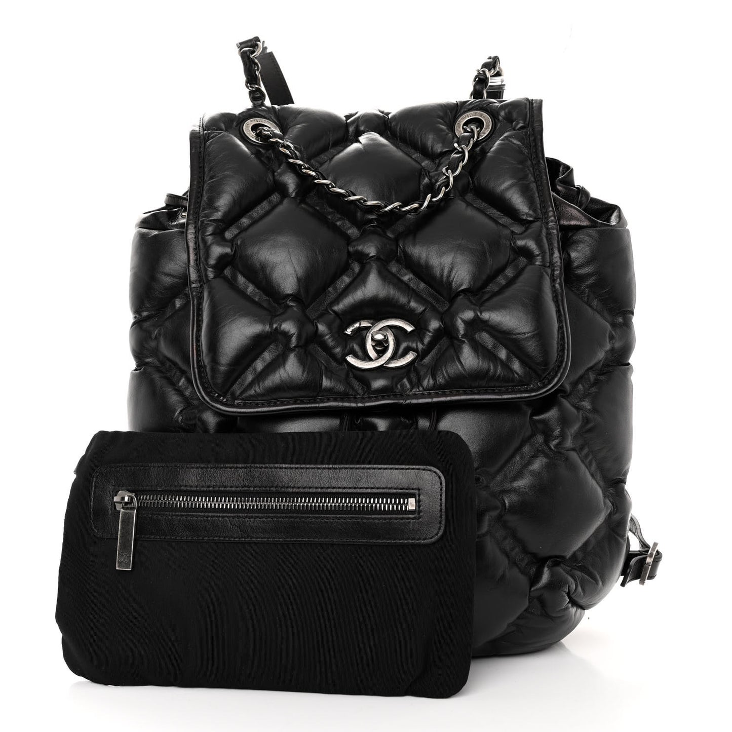Calfskin Quilted Chesterfield Backpack Black