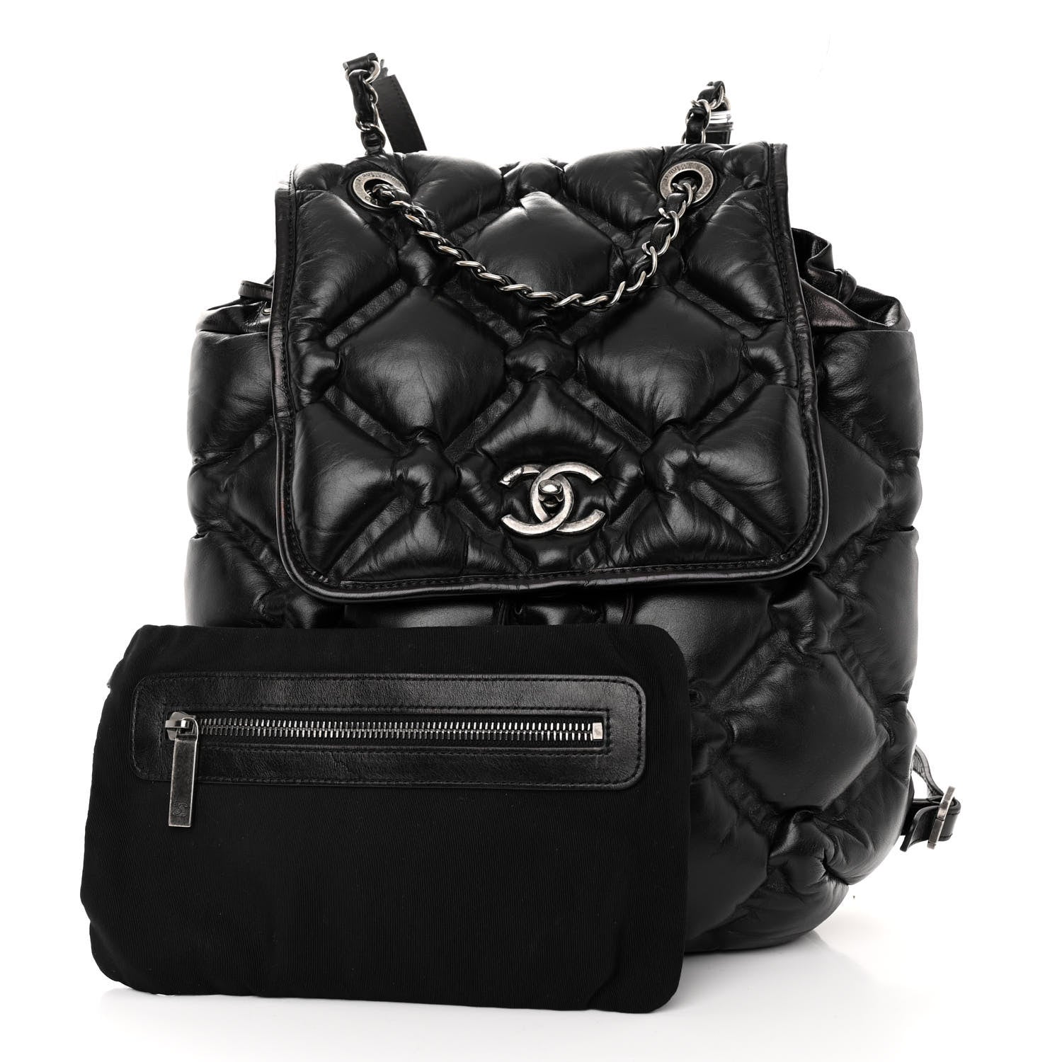 Chanel Calfskin Quilted Chesterfield Backpack Black 3 of 10