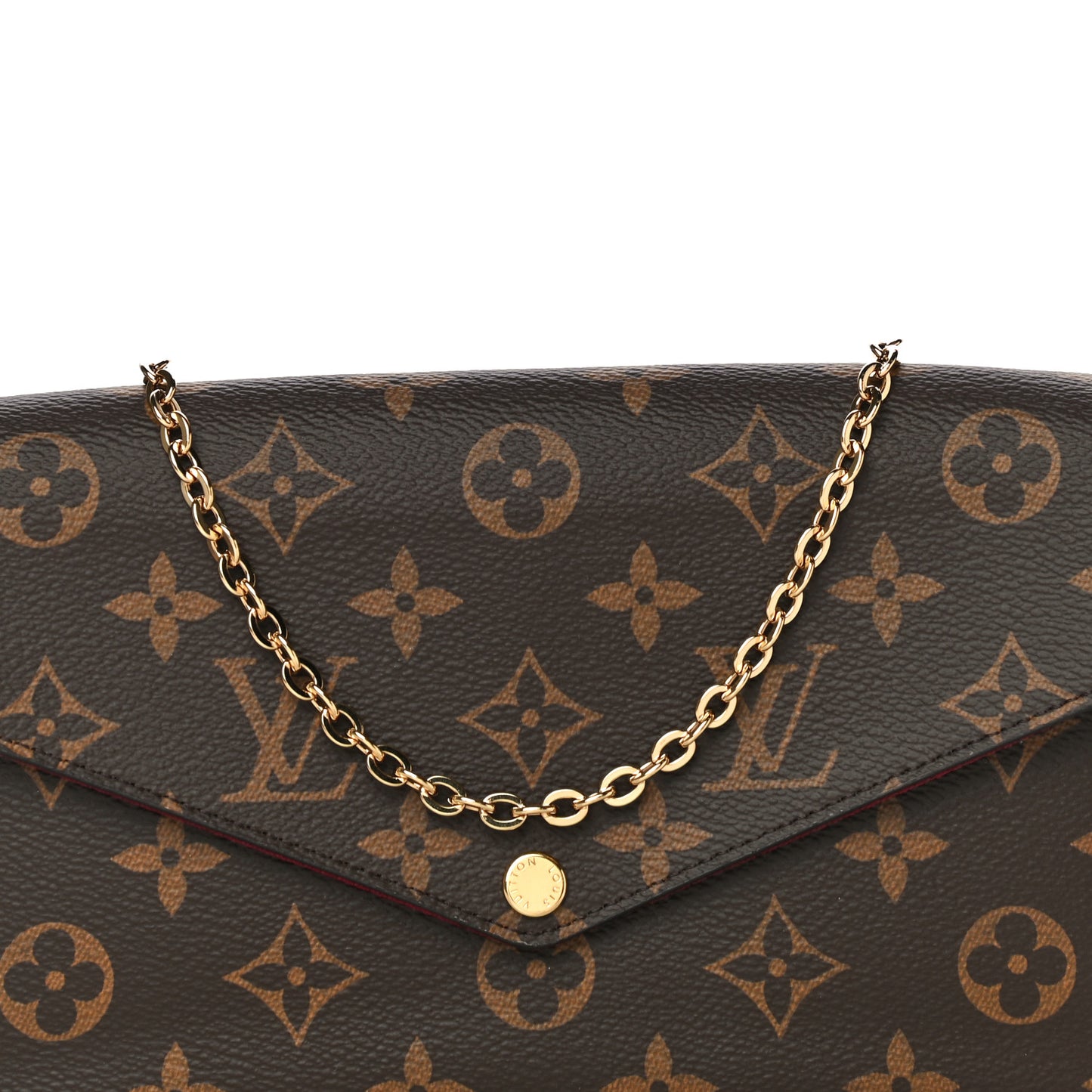 Monogram Pochette Felicie Chain Wallet Fuchsia