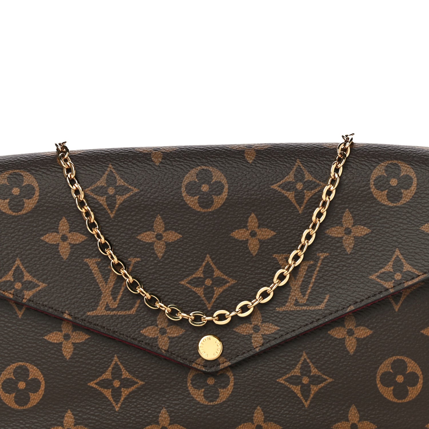 Louis Vuitton Monogram Pochette Felicie Chain Wallet Fuchsia 10 of 14
