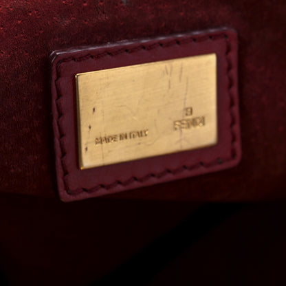 Fendi Vitello Suede Medium Peekaboo Iconic Satchel Rubino Peonia 7 of 14