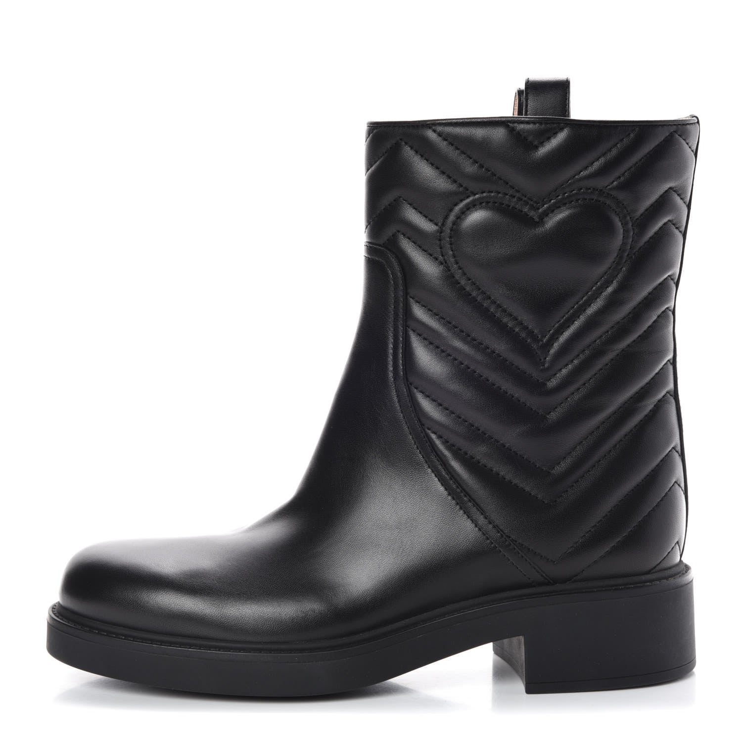Gucci Nappa Matelasse Ankle Boots 39.5 Black 1 of 8