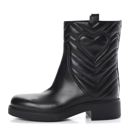 Gucci Nappa Matelasse Ankle Boots 39.5 Black 1 of 8