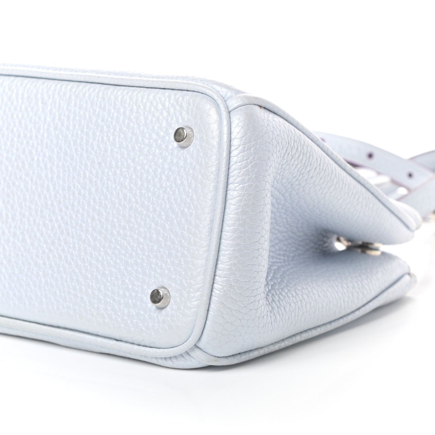 Metallic Bullcalf Mini Diorissimo Tote Light Blue