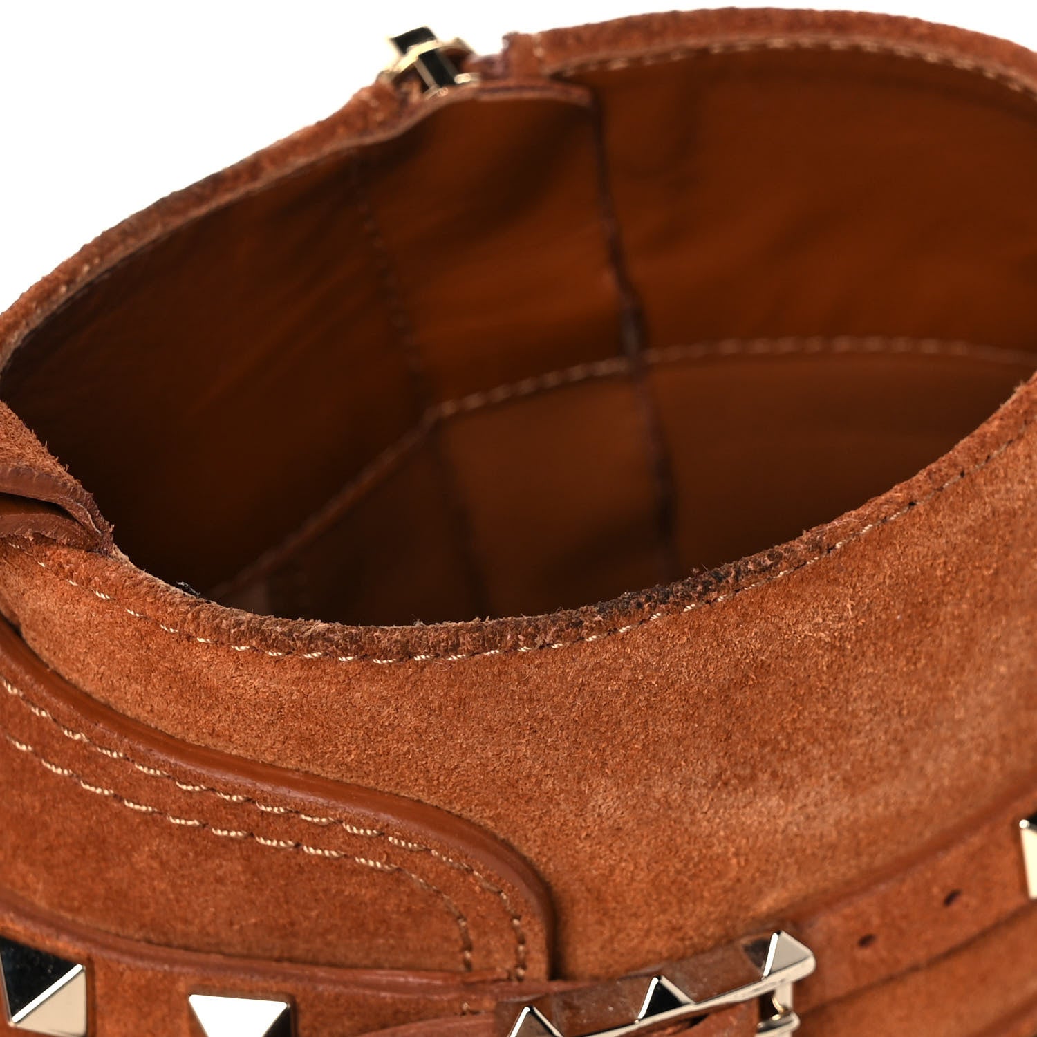 Valentino Garavani Suede Rockstud Double Buckle 50mm Cowboy Ankle Boots 36 Selleria 11 of 11