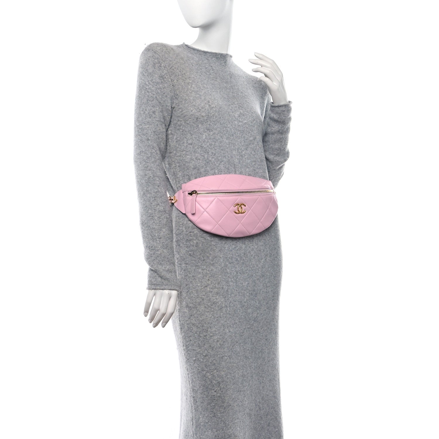 Chanel Lambskin Enamel Quilted Waist Bag Light Pink 3 of 9