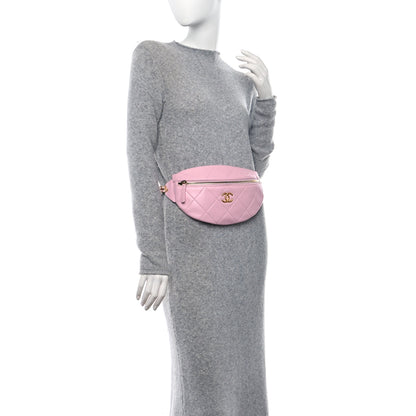 Chanel Lambskin Enamel Quilted Waist Bag Light Pink 3 of 9