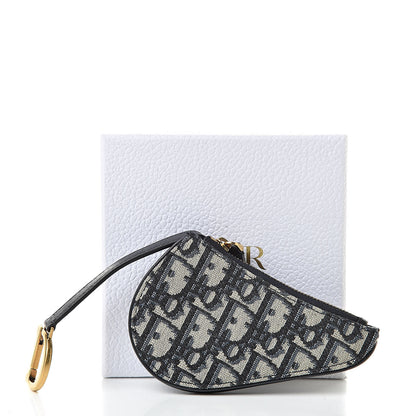 Christian Dior Oblique Saddle Coin Purse Blue 8 of 8