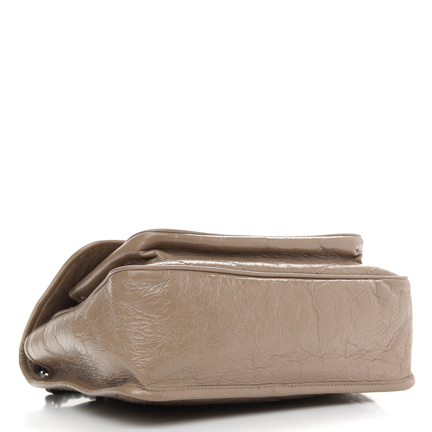 Crinkled Calfskin Matelasse Monogram Medium Niki Chain Satchel Light Natural