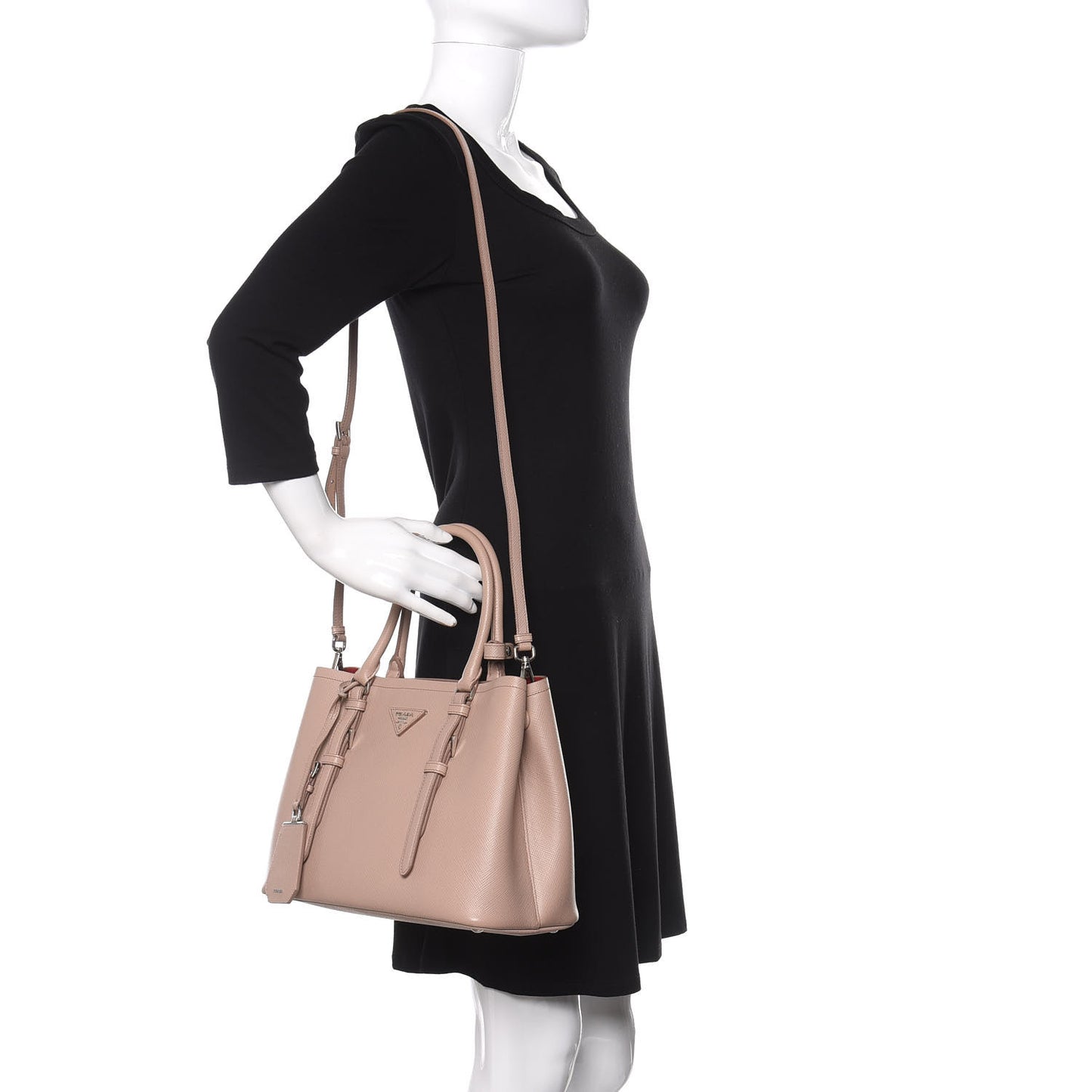Saffiano Cuir Small Double Handle Tote Cammeo
