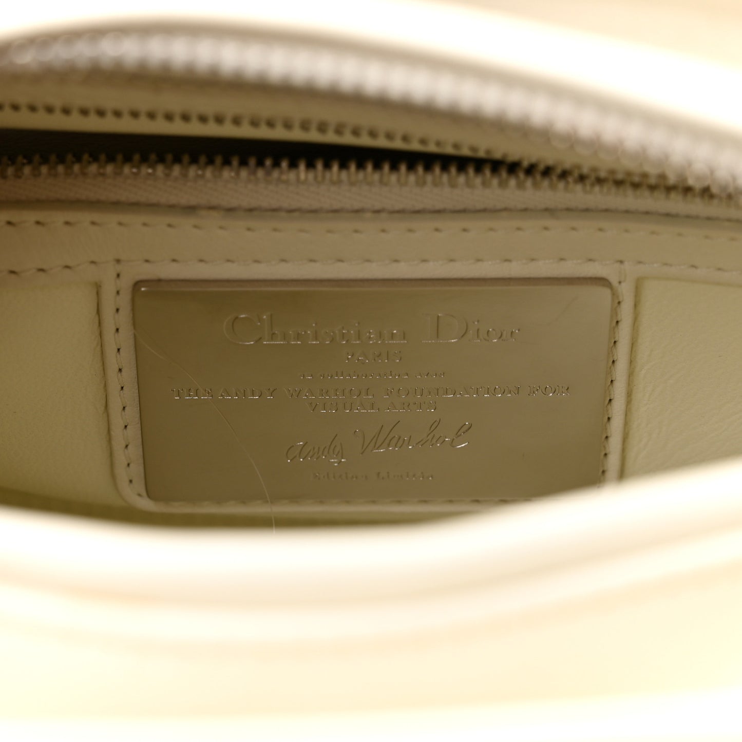 X Andy Warhol Calfskin Medium Lady Dior White