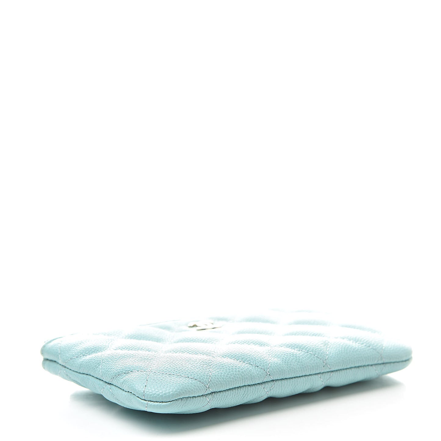 Caviar Quilted Small Cosmetic Case Light Blue