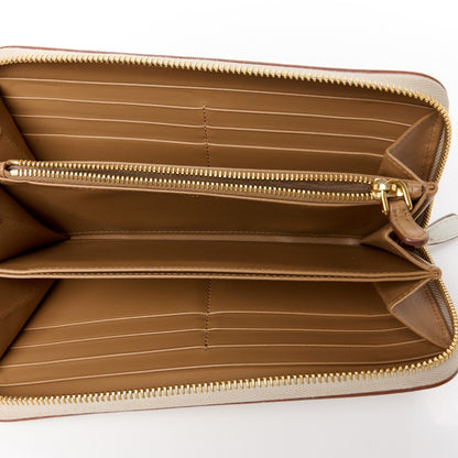 Prada Daino Bi-Color Metal Zip Around Wallet Talco Caramel 5 of 10