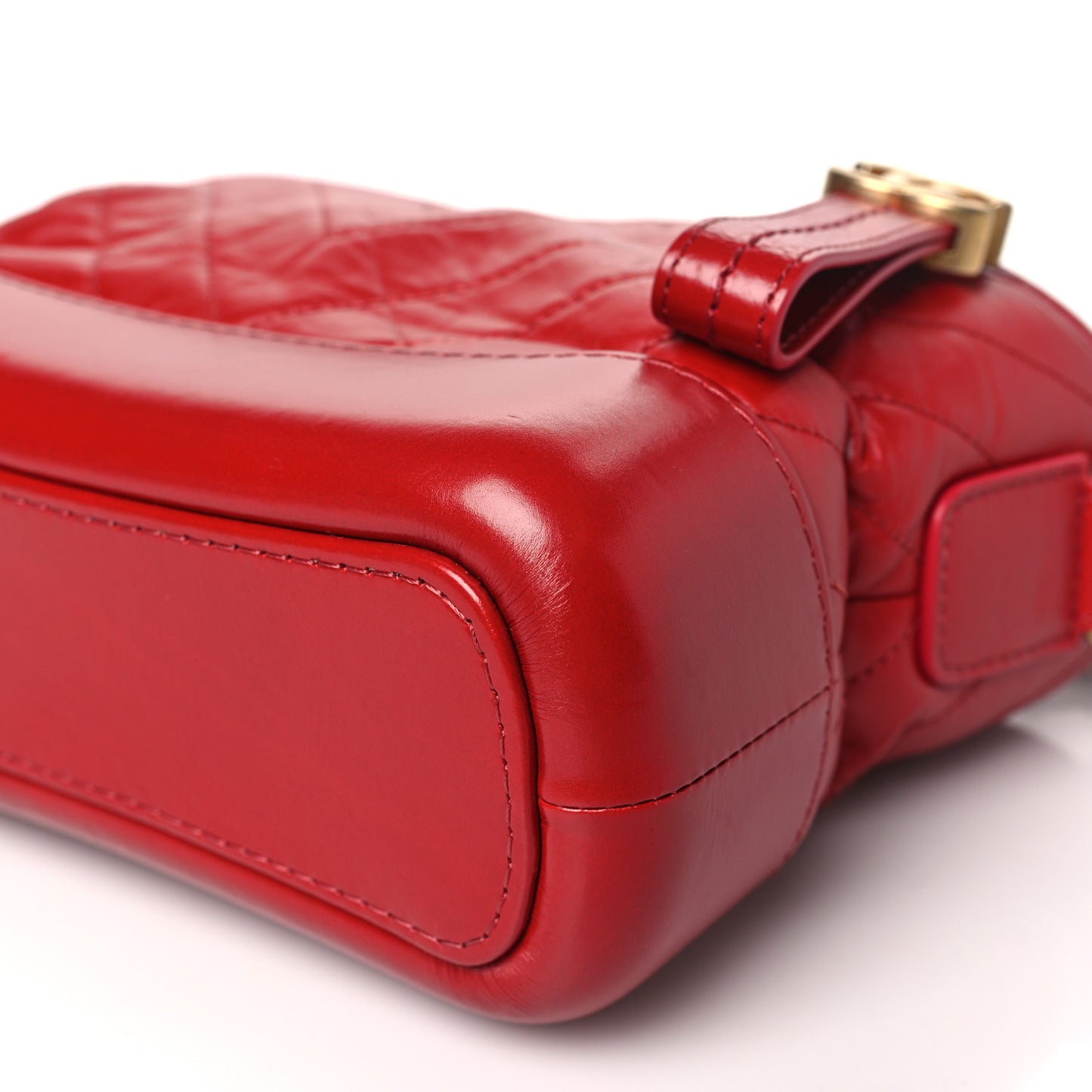 Aged Calfskin Chevron Quilted Small Gabrielle Hobo Red
