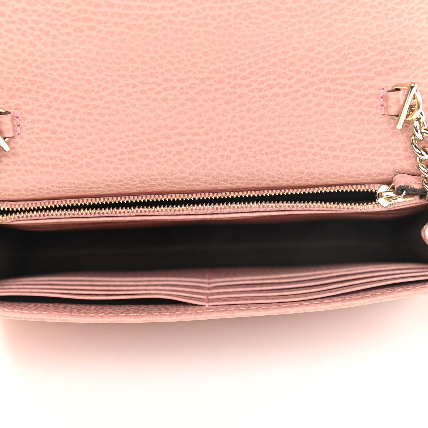 Gucci Dollar Calfskin Interlocking G Chain Wallet Soft Pink 5 of 10