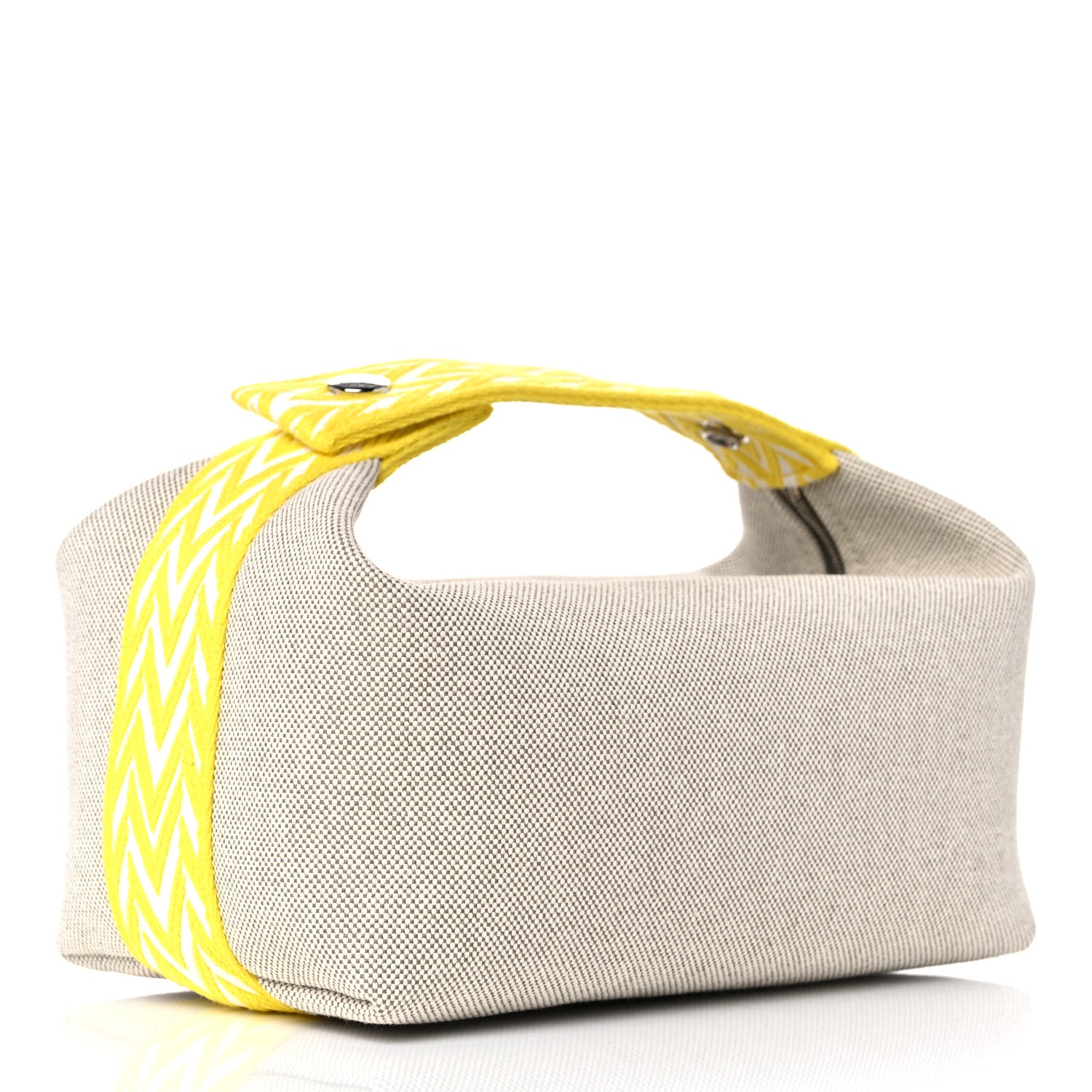 Hermes Canvas Small Bride-A-Brac Pouch Natural Jaune Citron 3 of 9