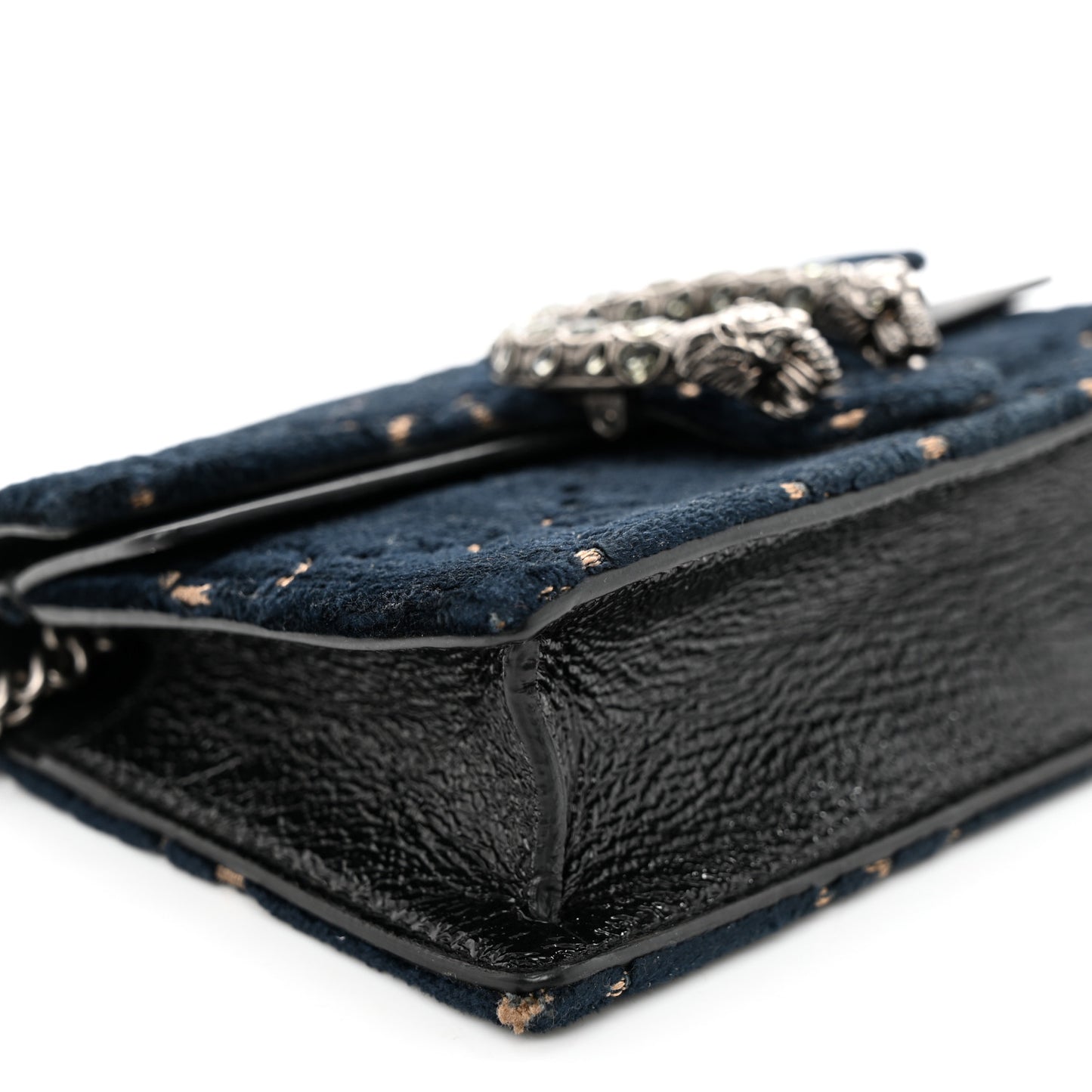 Velvet GG Monogram Super Mini Dionysus Shoulder Bag Blue Beige Black