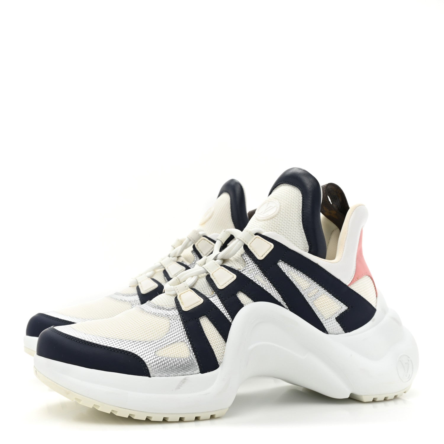 Louis Vuitton Calfskin Technical Nylon LV Archlight Sneaker 42 White Blue Pink 3 of 10