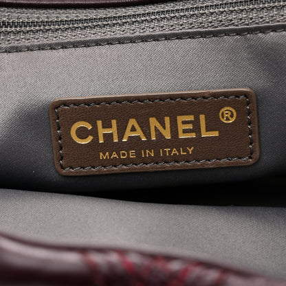 Chanel Calfskin Stitch Triptych Flap Plum 5 of 9