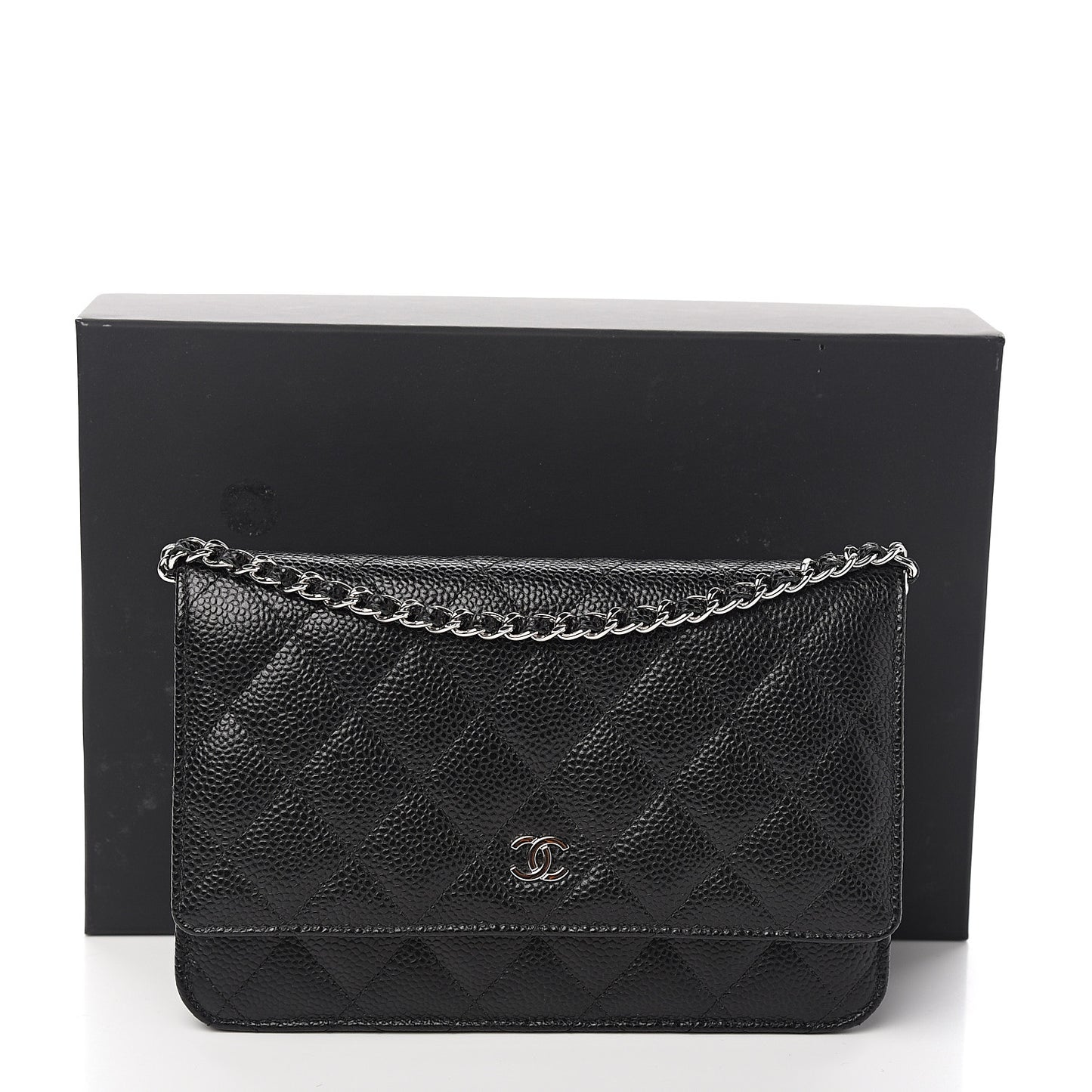 Caviar Quilted Wallet On Chain WOC Black
