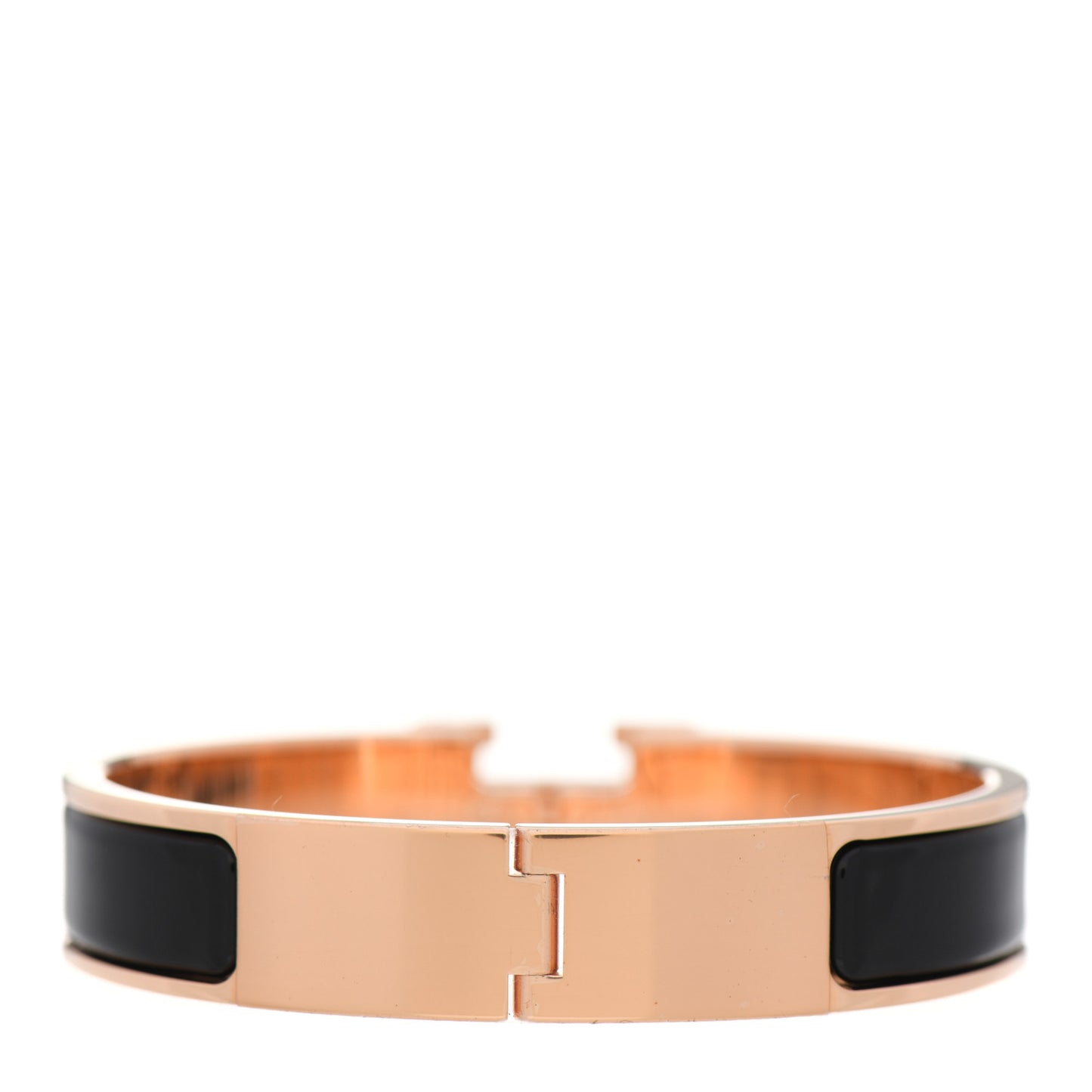 Enamel Narrow Clic Clac H Bracelet PM Black