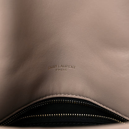 Saint Laurent Lambskin Quilted Small Loulou Puffer Monogram Chain Satchel Dark Beige 6 of 10