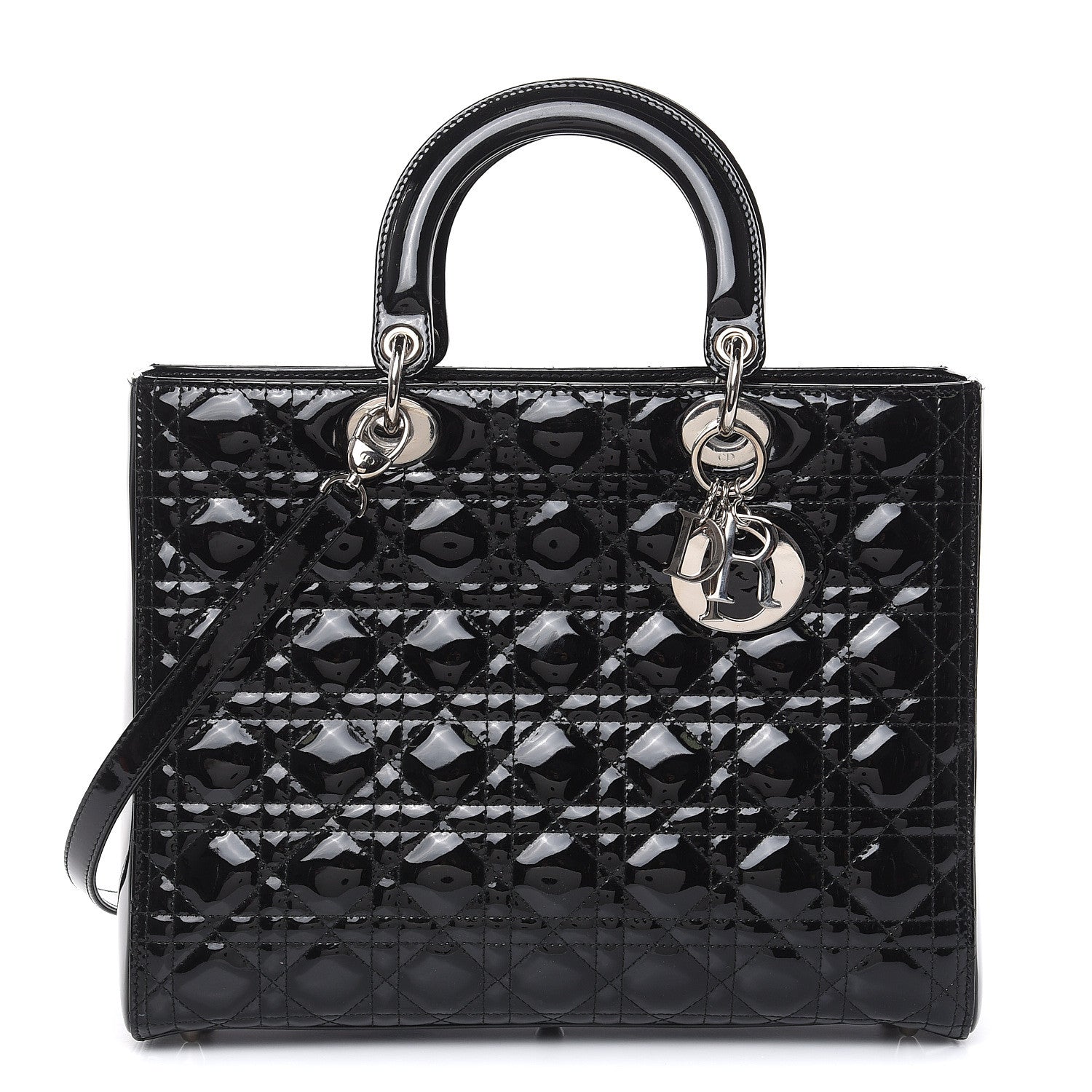 Christian Dior Patent Cannage Large Lady Dior Black 1 of 15