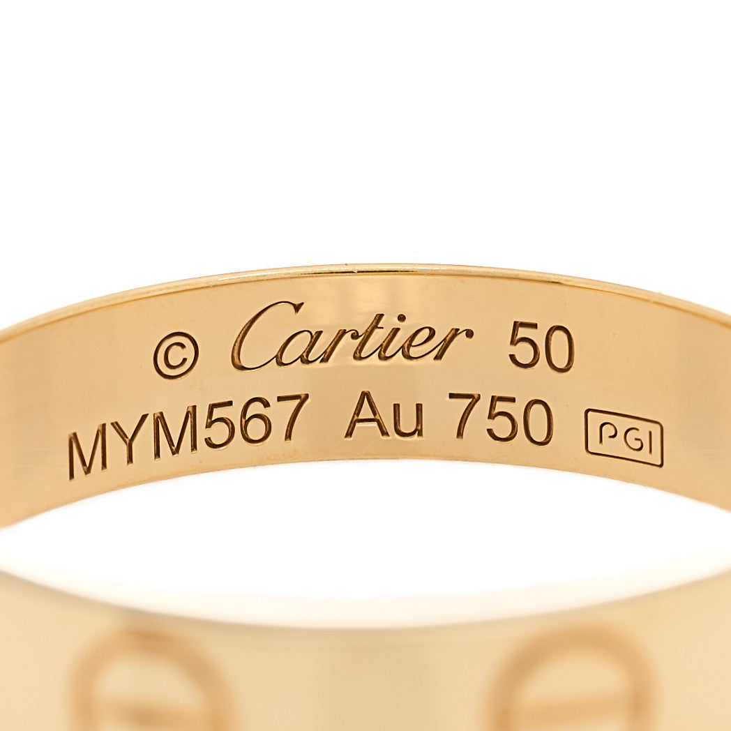 18K Yellow Gold 3.5mm LOVE Wedding Band Ring 50 5.25