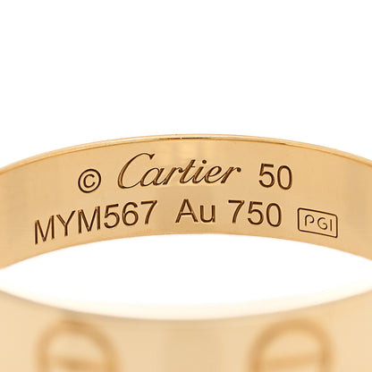 Cartier 18K Yellow Gold 3.5mm LOVE Wedding Band Ring 50 5.25 5 of 5