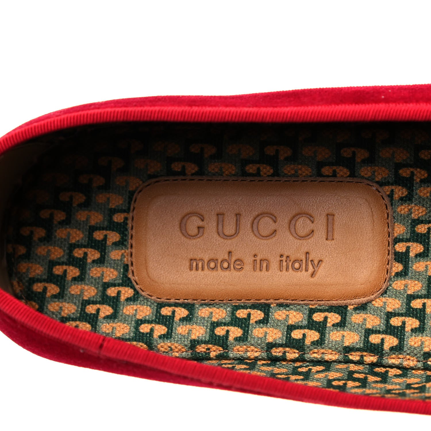 Gucci Velluto Marmara Pearl Embellished Mens Loafers 8 Red 8 of 9