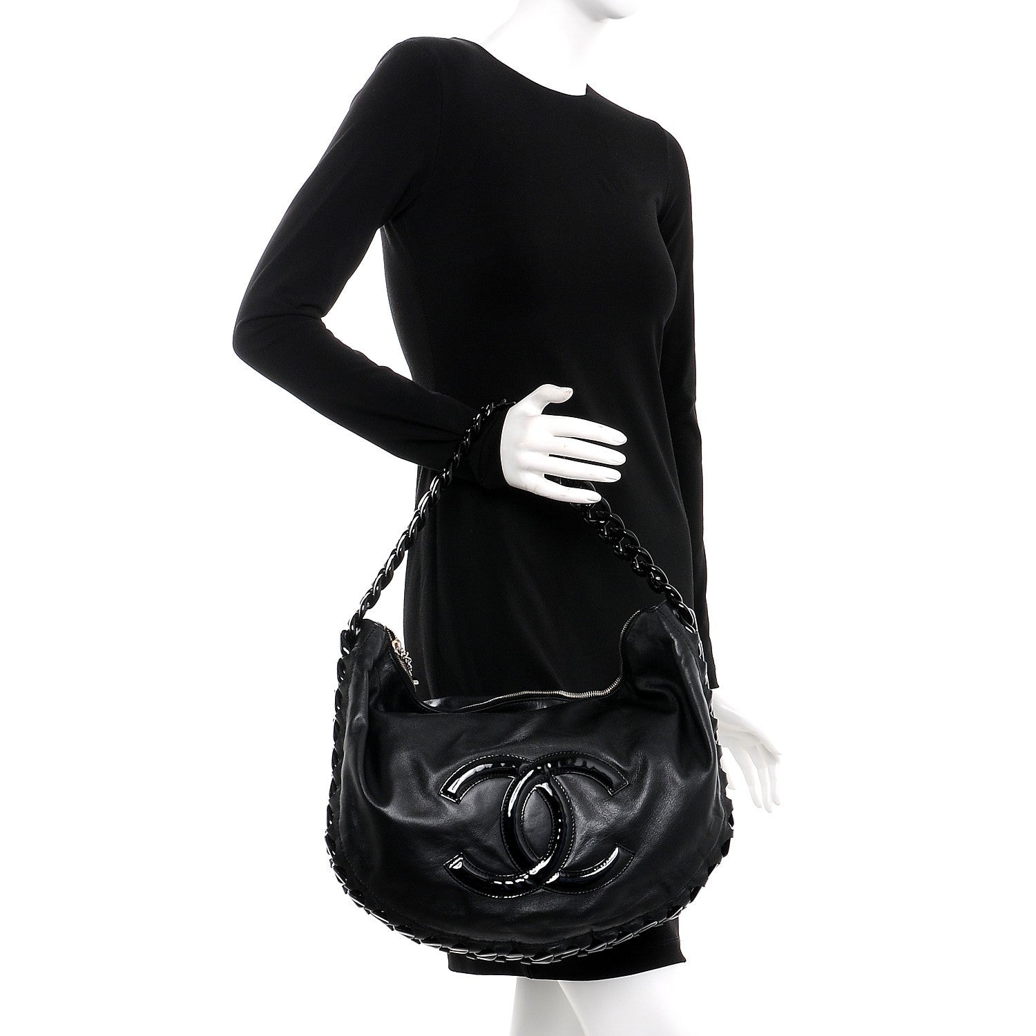Chanel Calfskin Modern Chain Hobo Black 2 of 7