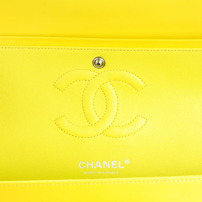 Chanel Patent Quilted Medium Double Flap Yellow 7 of 9